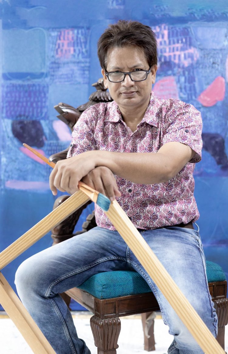 The book launch of "A-Drishya conversation with Indian Famous contemporary Artist Hemraj