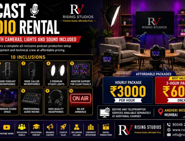 Low-Cost Podcast Studio in Mumbai Featuring 3 Sony Cameras