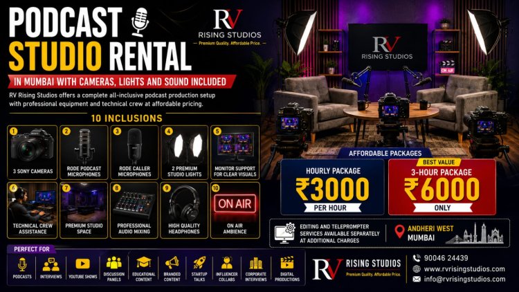 Low-Cost Podcast Studio in Mumbai Featuring 3 Sony Cameras